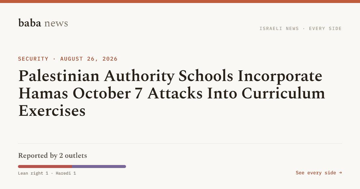 Palestinian Authority Schools Incorporate Hamas October 7 Attacks Into ...