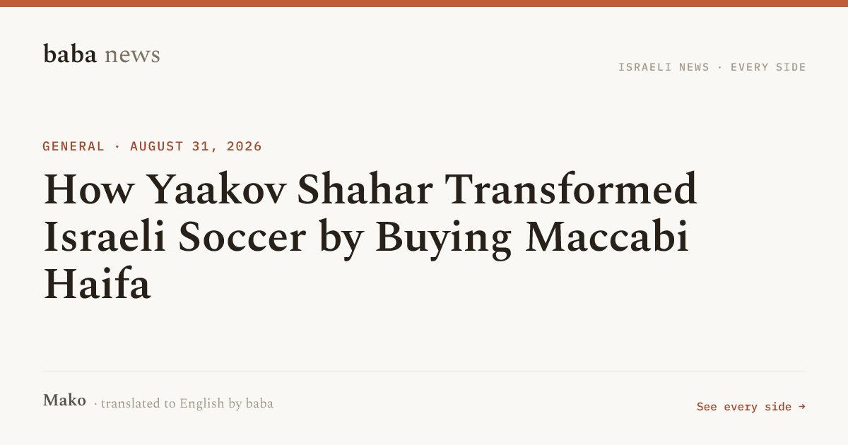 How Yaakov Shahar Transformed Israeli Soccer by Buying…