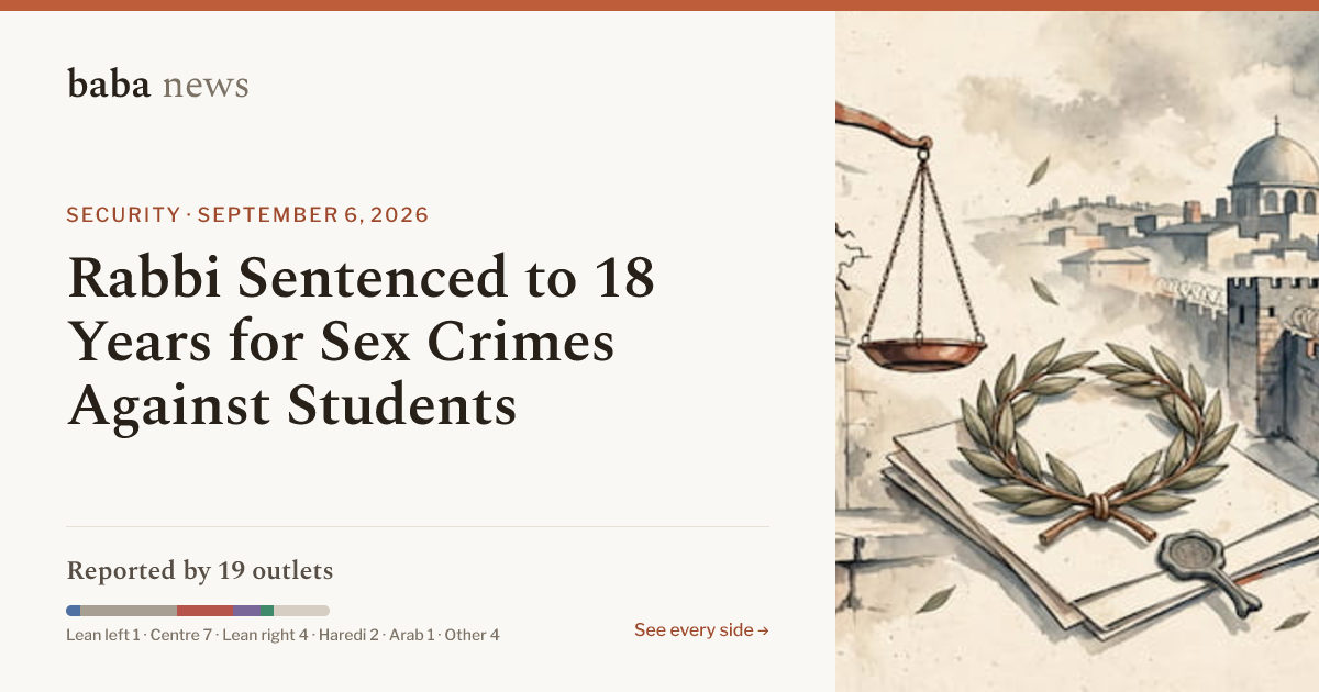 Rabbi Sentenced to 18 Years for Sex Crimes Against Students