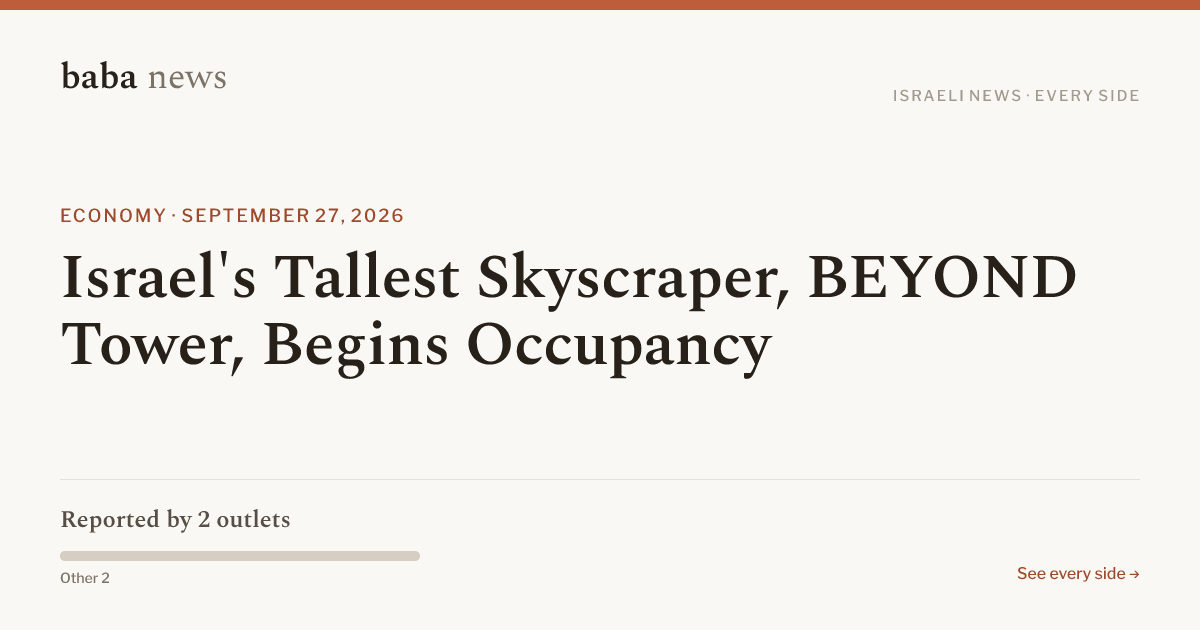 Israel's Tallest Skyscraper, BEYOND Tower, Begins Occupancy