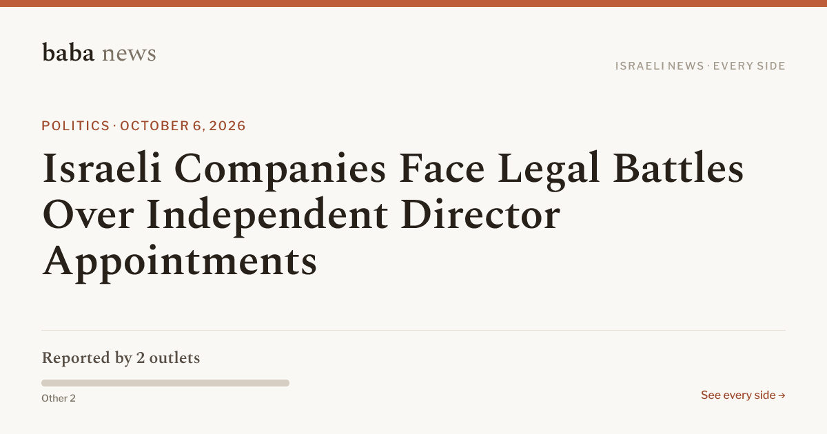 Israeli Companies Face Legal Battles Over Independent Director ...