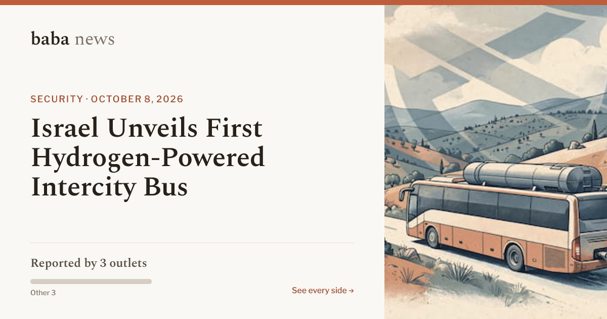 Israel Unveils First Hydrogen-Powered Intercity Bus · baba News
