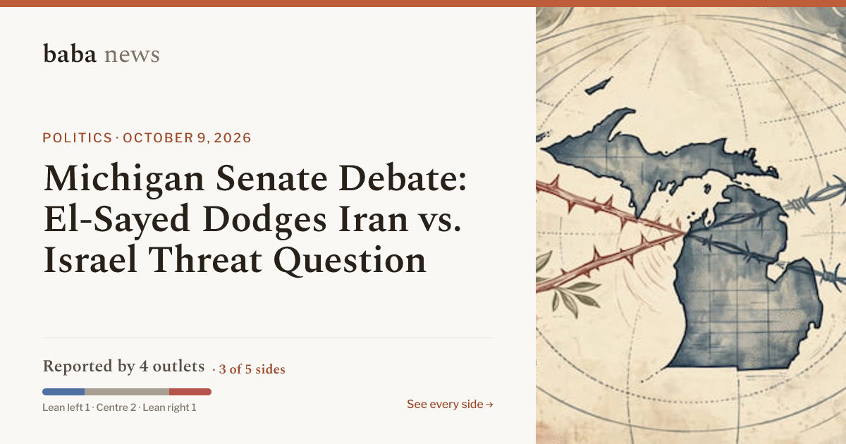 Michigan Senate Debate: El-Sayed Dodges Iran vs. Israel…