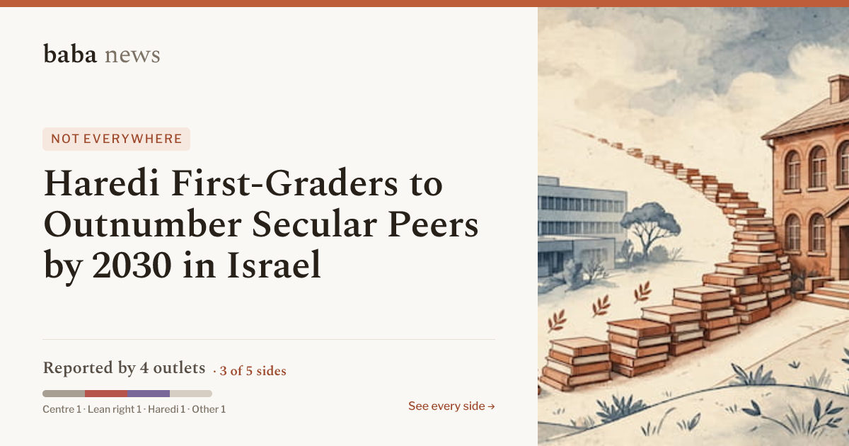 Haredi First-Graders to Outnumber Secular Peers by 2030 in Israel ...