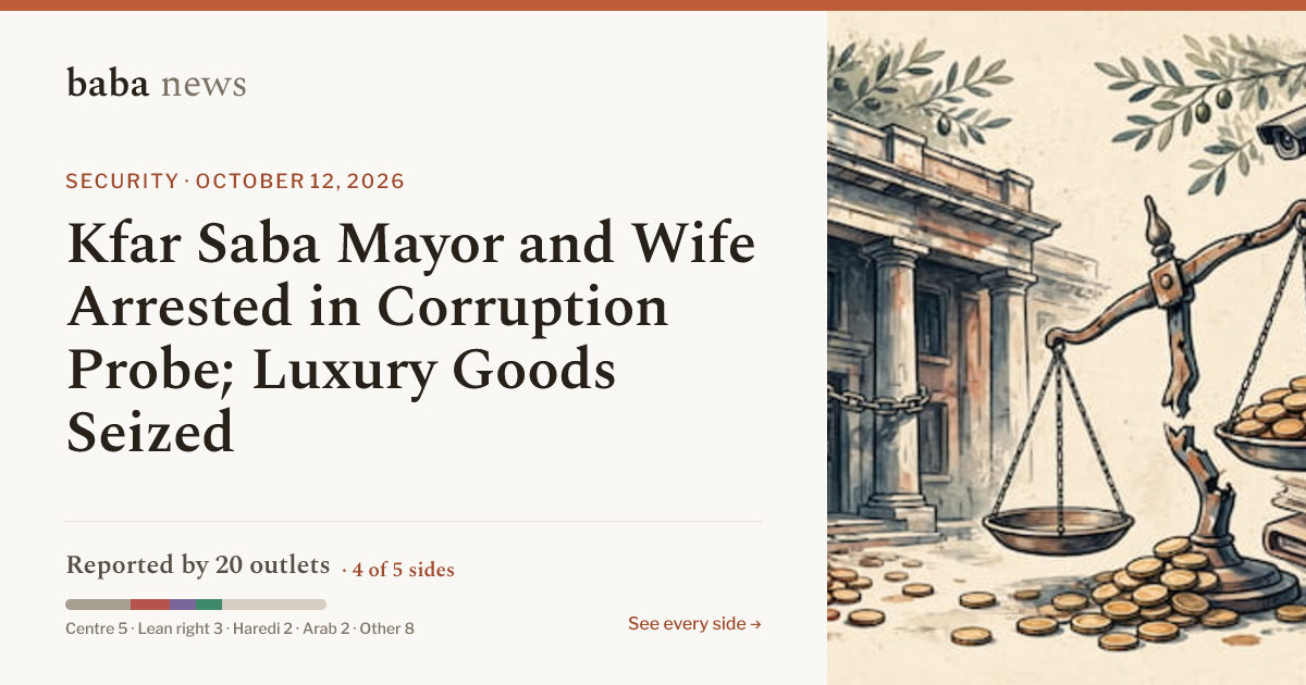 Kfar Saba Mayor and Wife Arrested in Corruption Probe…