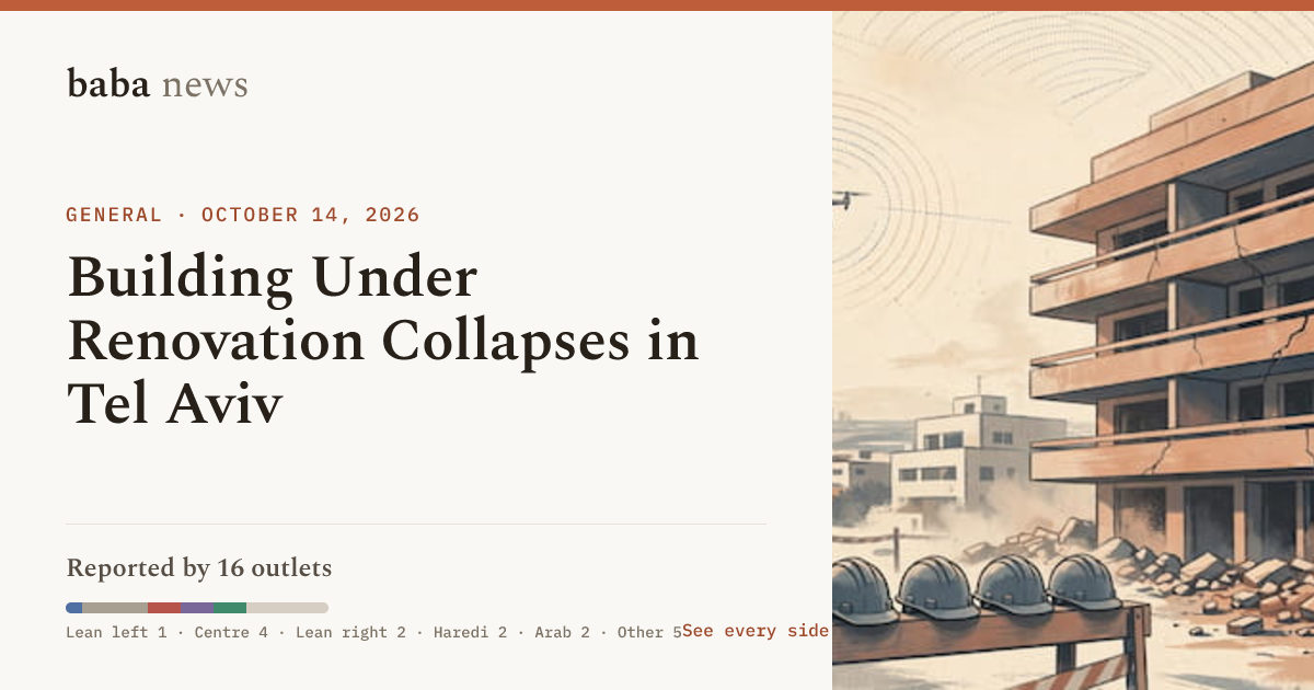Building Under Renovation Collapses in Tel Aviv · baba News