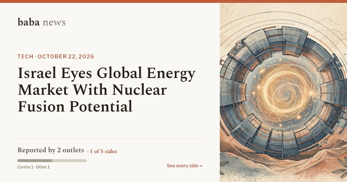 Israel Eyes Global Energy Market With Nuclear Fusion…