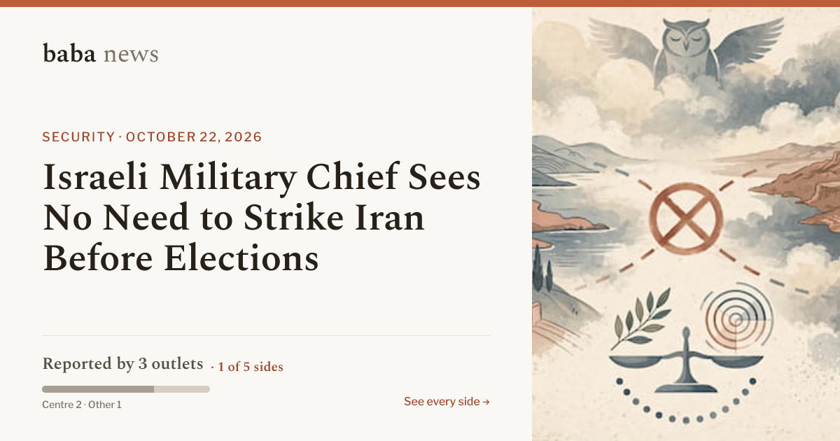 Israeli Military Chief Sees No Need to Strike Iran Before Elections ...