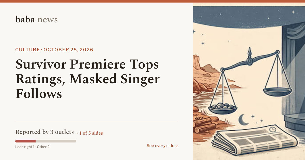 Survivor Premiere Tops Ratings, Masked Singer Follows · baba News
