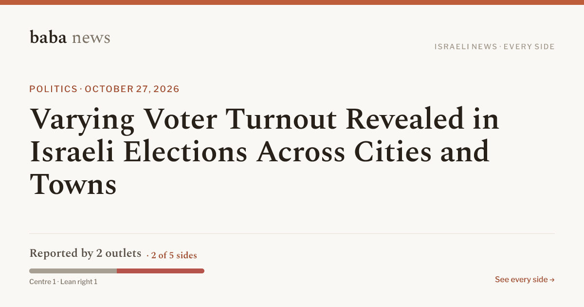 Varying Voter Turnout Revealed in Israeli Elections Across Cities and ...