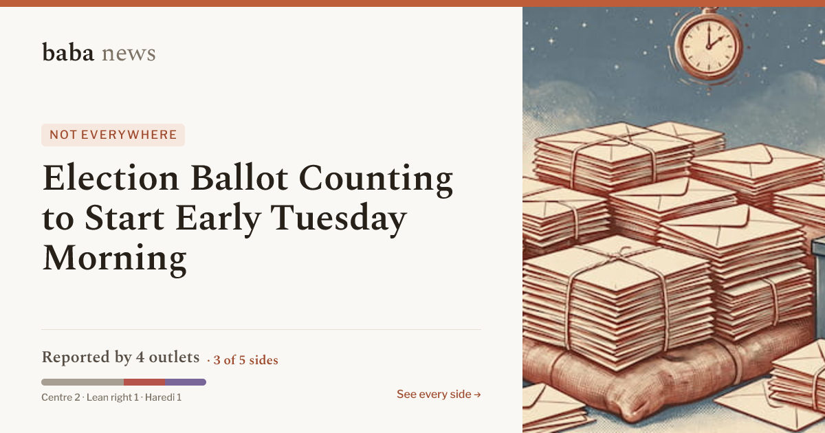 Election Ballot Counting to Start Early Tuesday Morning · baba News