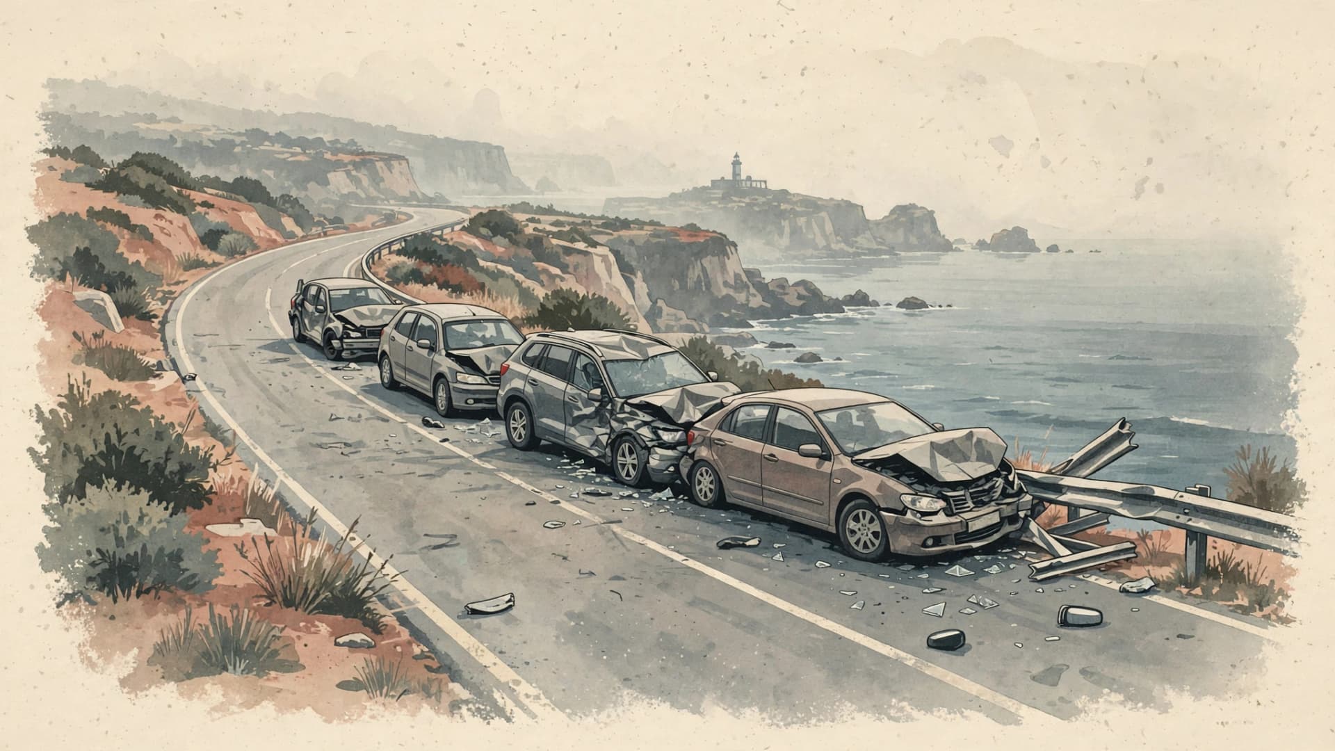 Fatal Coastal Road Crash Kills Woman, Injures Six