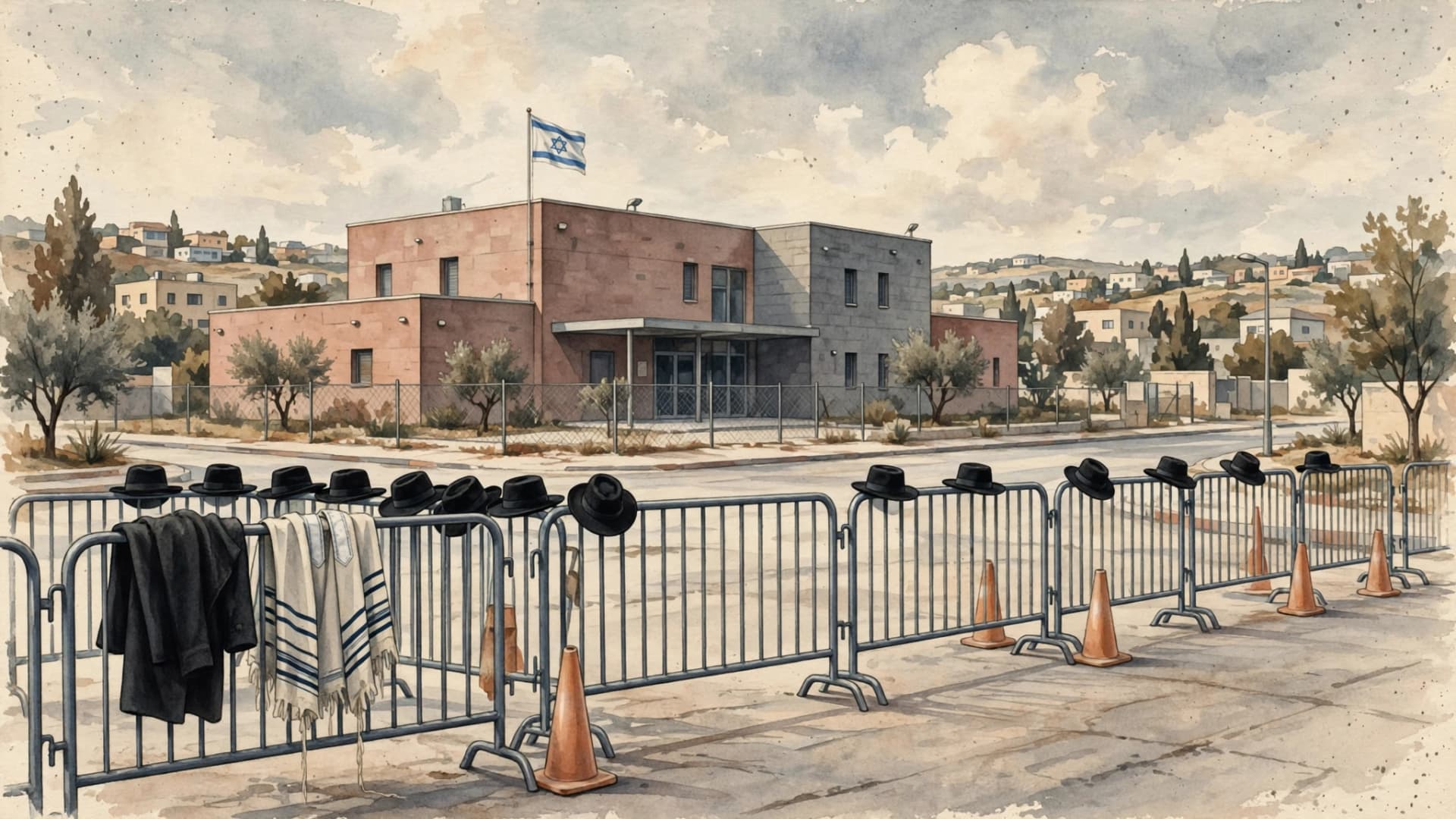 Haredi Protesters Block Roads Outside IDF Recruitment Center