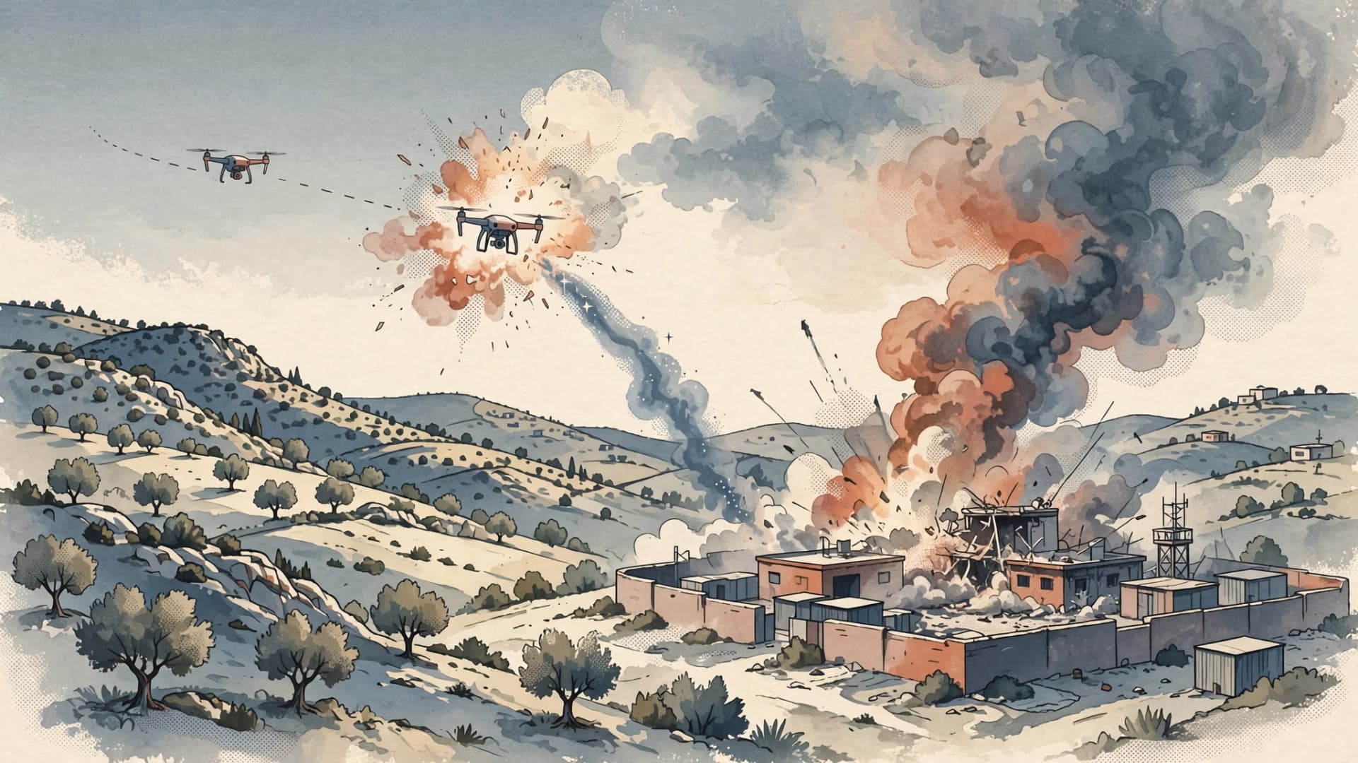 Hezbollah Drone Attack Met With Israeli Strikes in Nabatieh Area