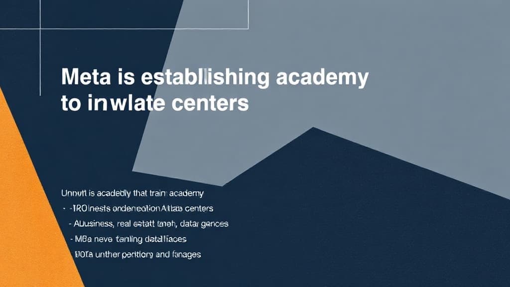 Meta Launches an Academy to Train Workers for AI Data Center Construction