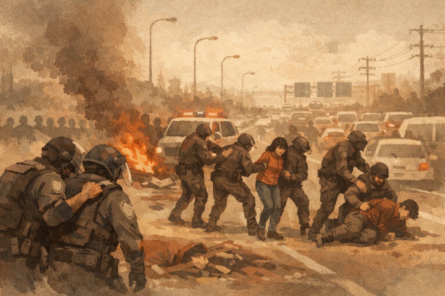 Police: 2 Officers Hurt, 5 Protesters Arrested After Route 4 Blockade Cleared