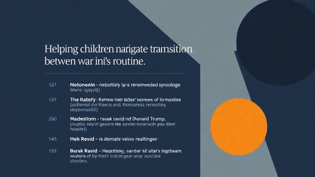 Between war and routine, children also need help with transitions