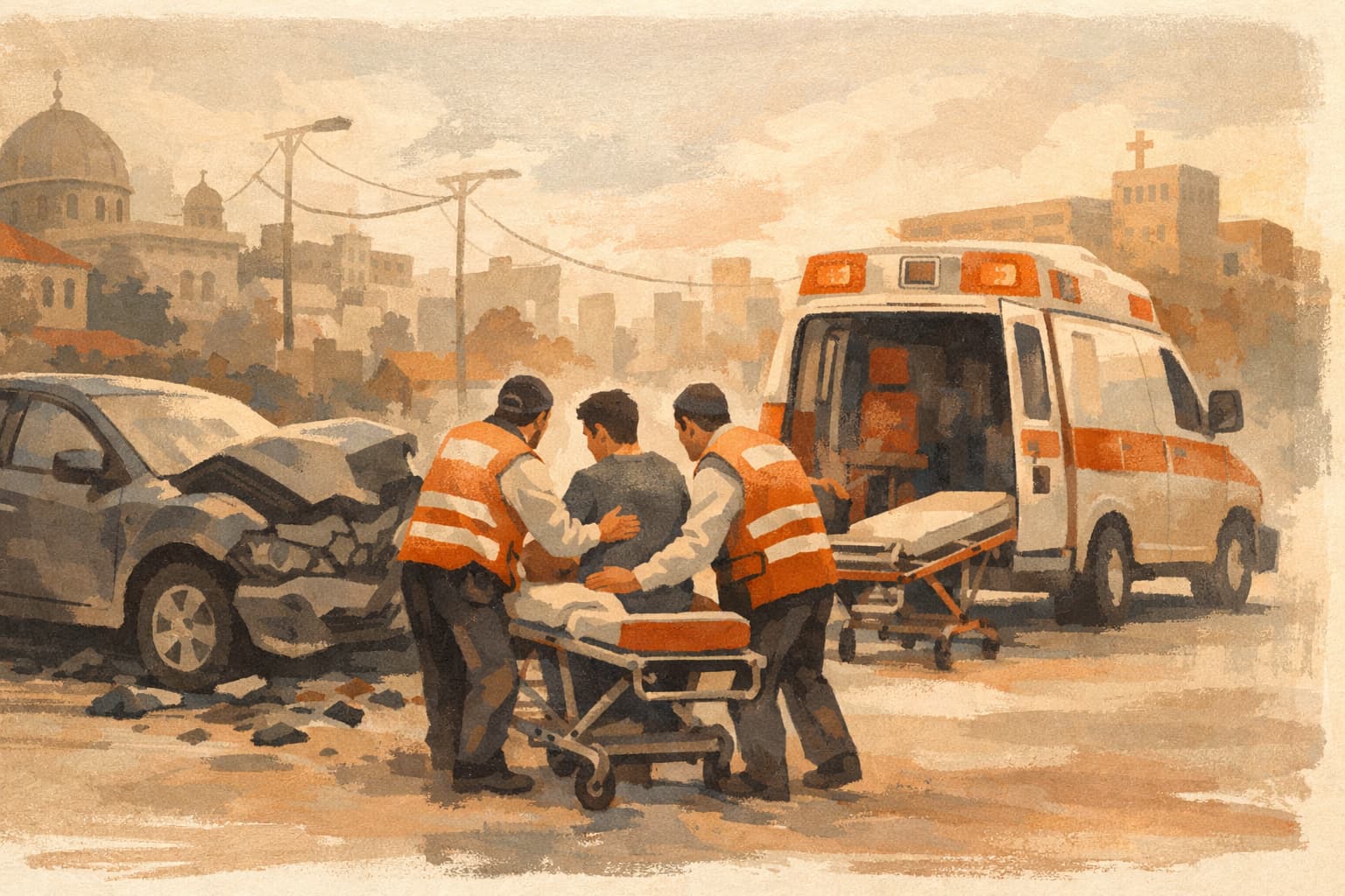 Bnei Brak Car Crash Sends 28-Year-Old Driver to Hospital