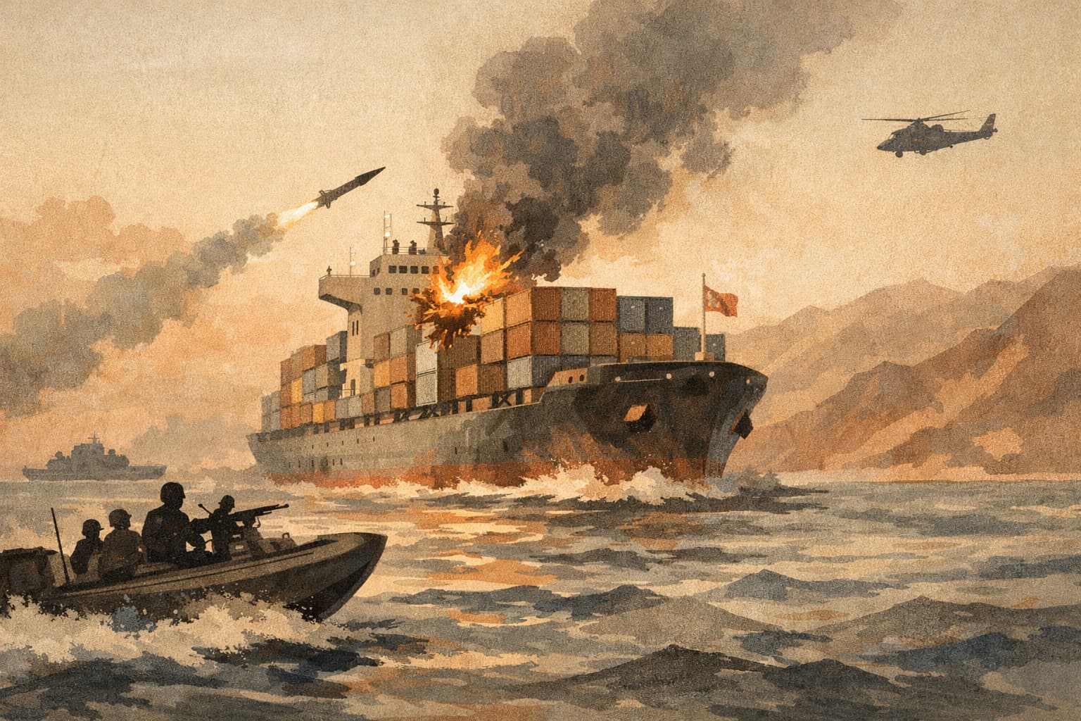 Iranian Revolutionary Guards Reportedly Strike Cargo Ship Near Strait of Hormuz