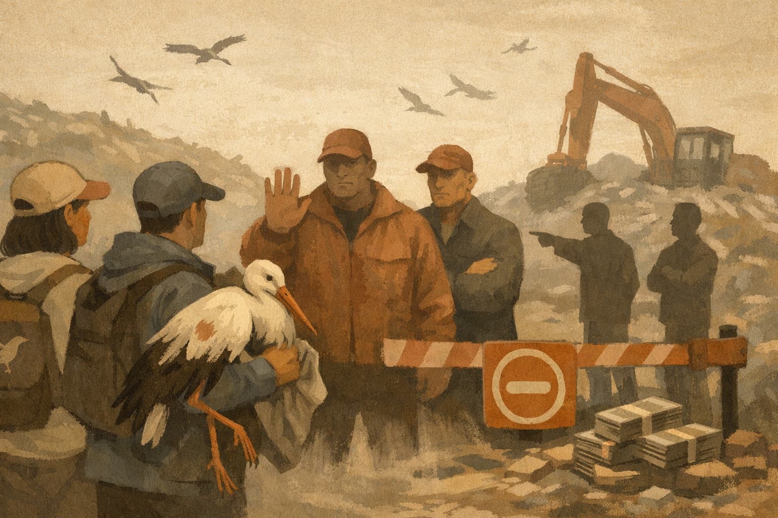 Waste Site Managers Block Wildlife Volunteers Rescuing Injured Storks