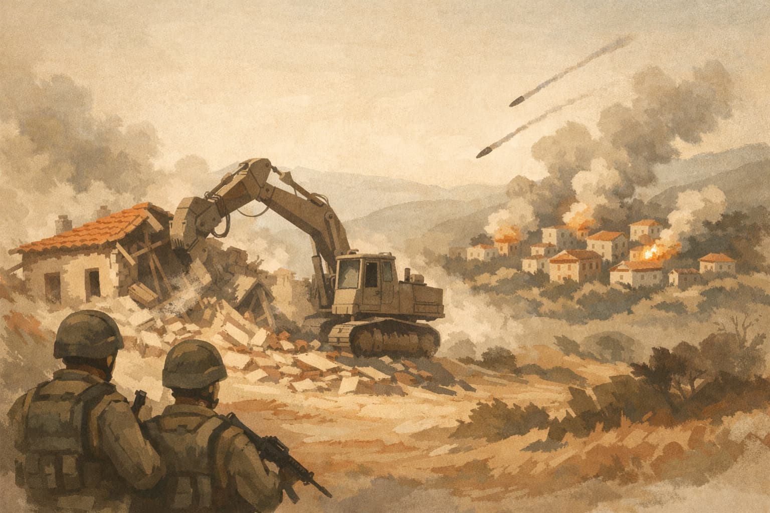 Reports: IDF Demolishes Homes in South Lebanon Village and Shells Nearby Towns