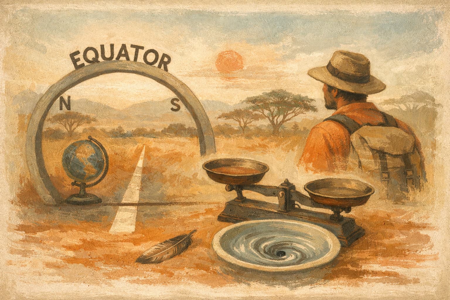 Traveler on the Equator Notes a Forgotten Scale and a Scientific Curiosity