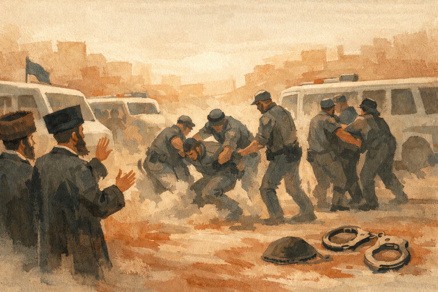 Four Arrested After Violent Clash in Arad Over Gerrer Hasidim Protest Convoy