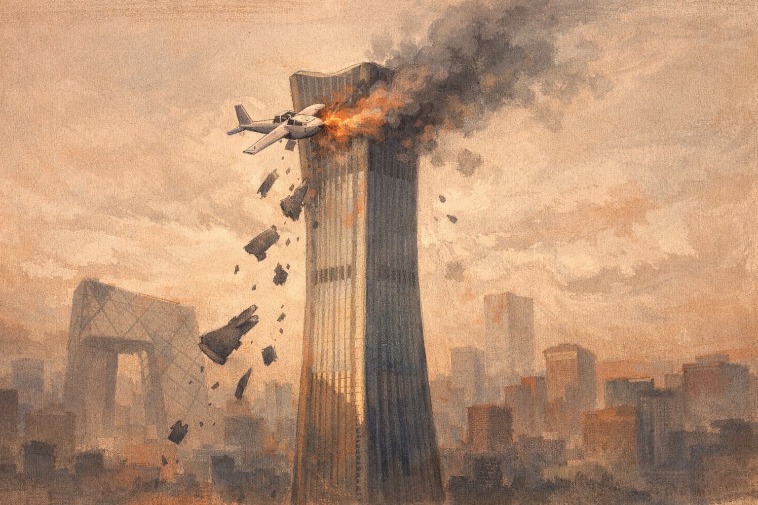 Light Aircraft Strikes Beijing's Tallest Skyscraper