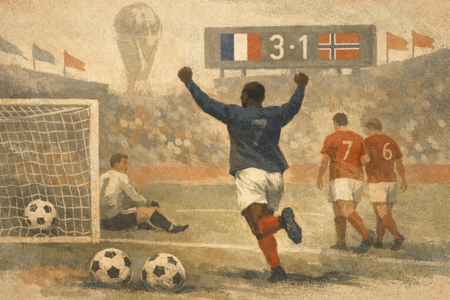 Dembele scores hat trick as France takes 3-1 lead over Norway