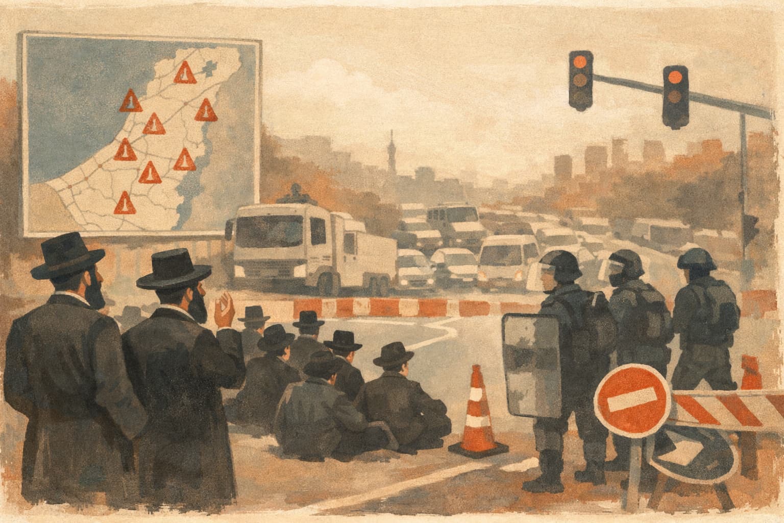 Israeli roads face widespread closures amid ultra-Orthodox draft protest