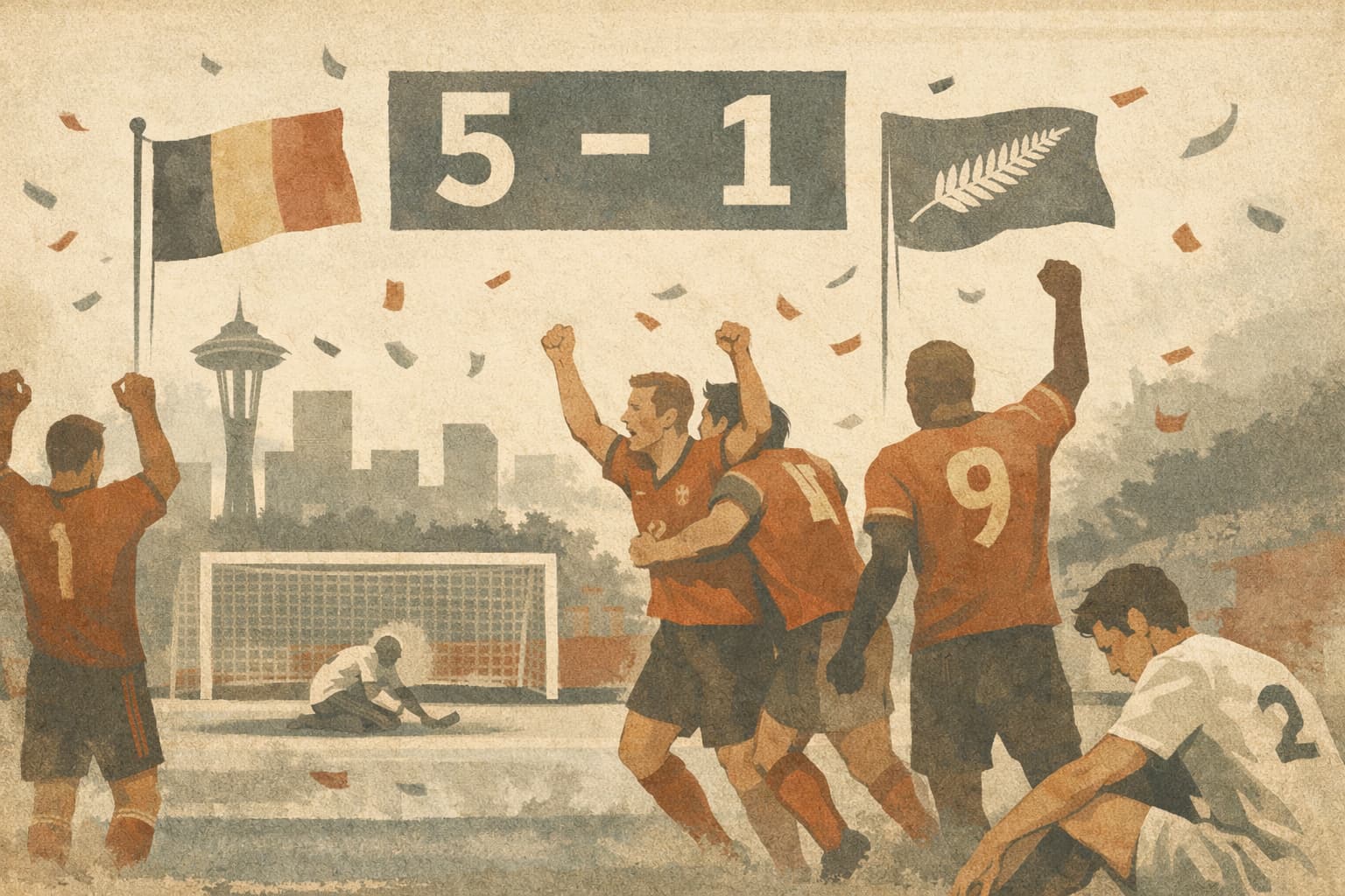 Belgium Rout New Zealand 5-1 to Top Group and Reach Knockout Stage
