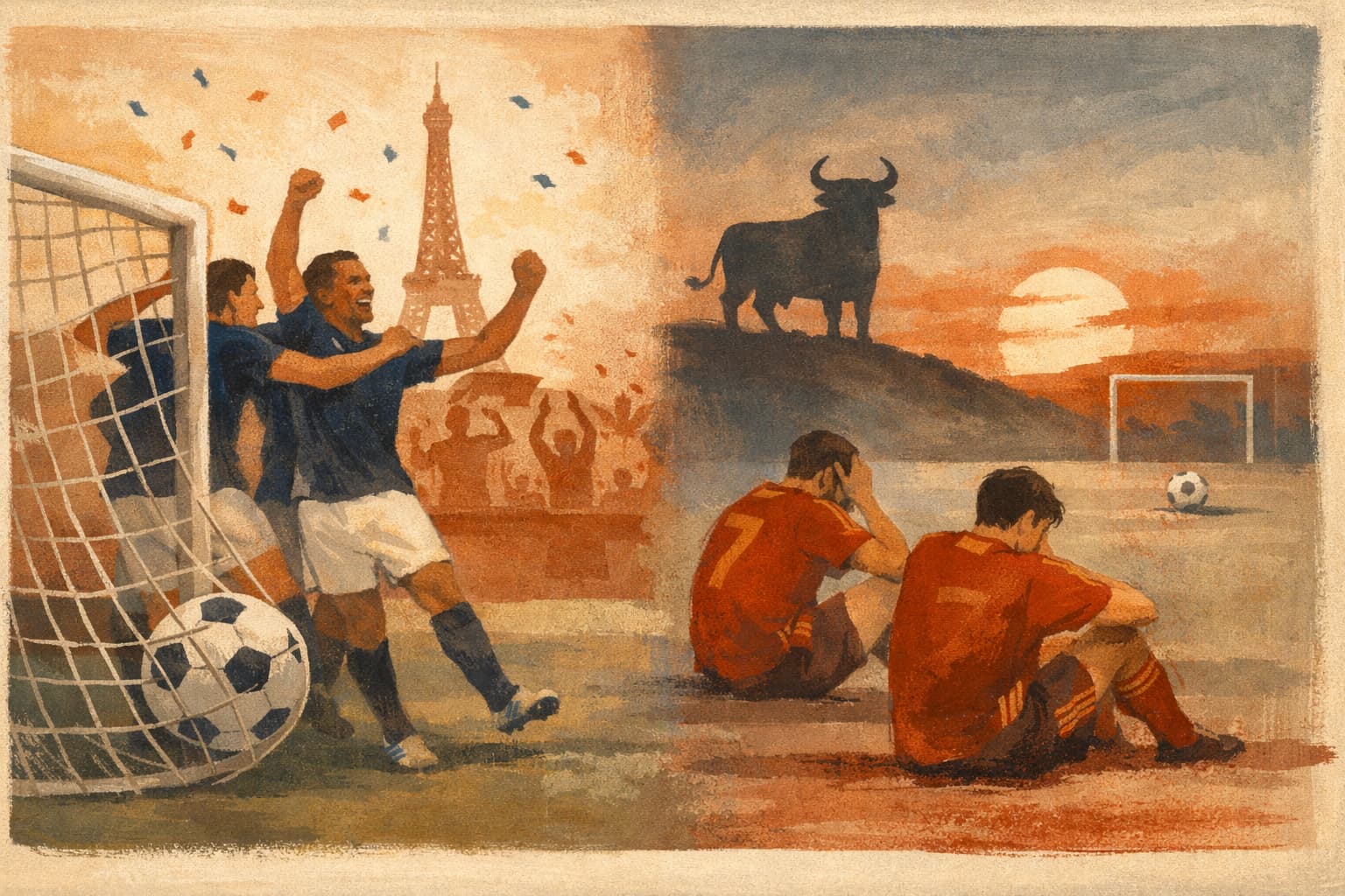 France and Spain Advance, but Only France Looked Ready
