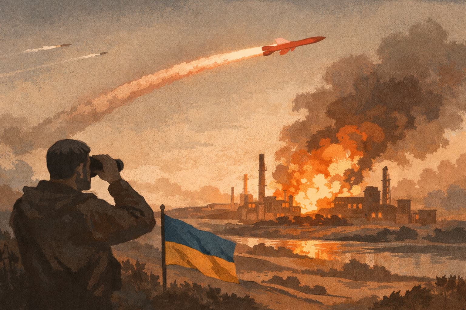 Zelensky Says Ukrainian Flamingo Missiles Hit Russian Weapons Plant