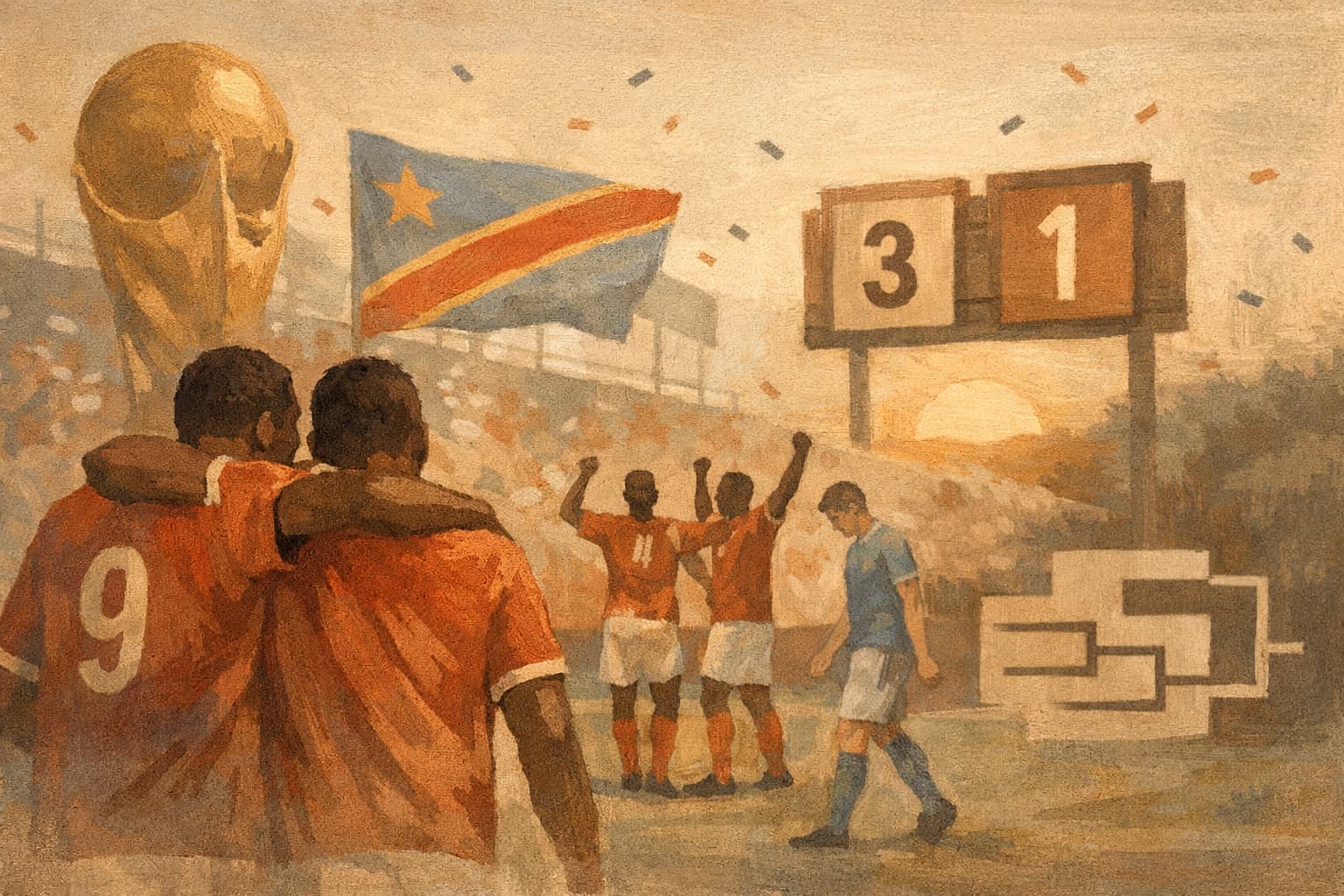 Congo Advances to Knockout Stage After 3-1 Win Over Uzbekistan
