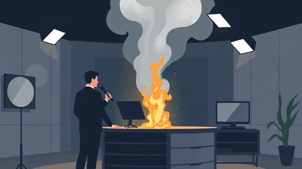 Weather Reporter Keeps Broadcasting as Studio Fire Breaks Out, Video Goes Viral