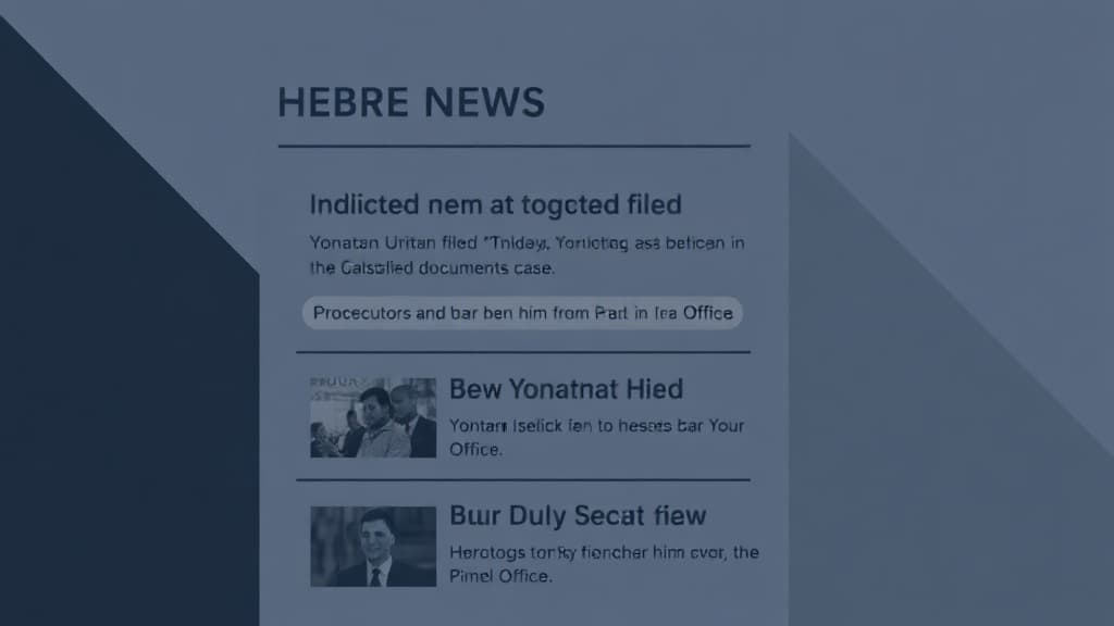 Indictment Filed Against Yonatan Urich in Classified Documents Case, Prosecutors Seek to Bar Him from the Prime Minister’s Office