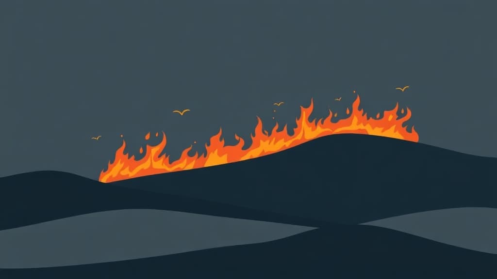 Open Fire Near the Sea of Galilee, 8 Firefighting Crews on Scene