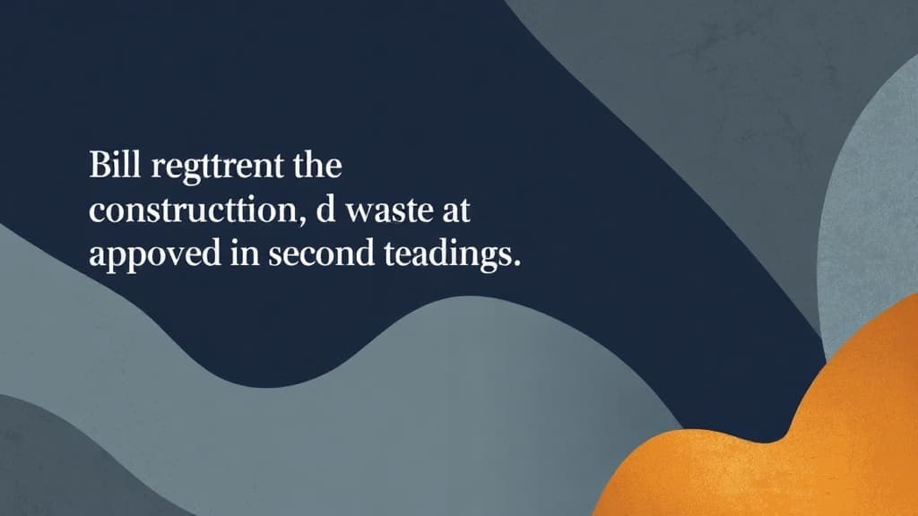 Bill regulating construction waste treatment approved for second and third readings