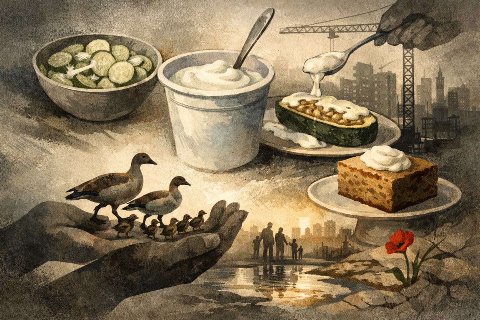Yogurt’s Three Best Uses: Salad, Stuffed Zucchini and Banana Cake