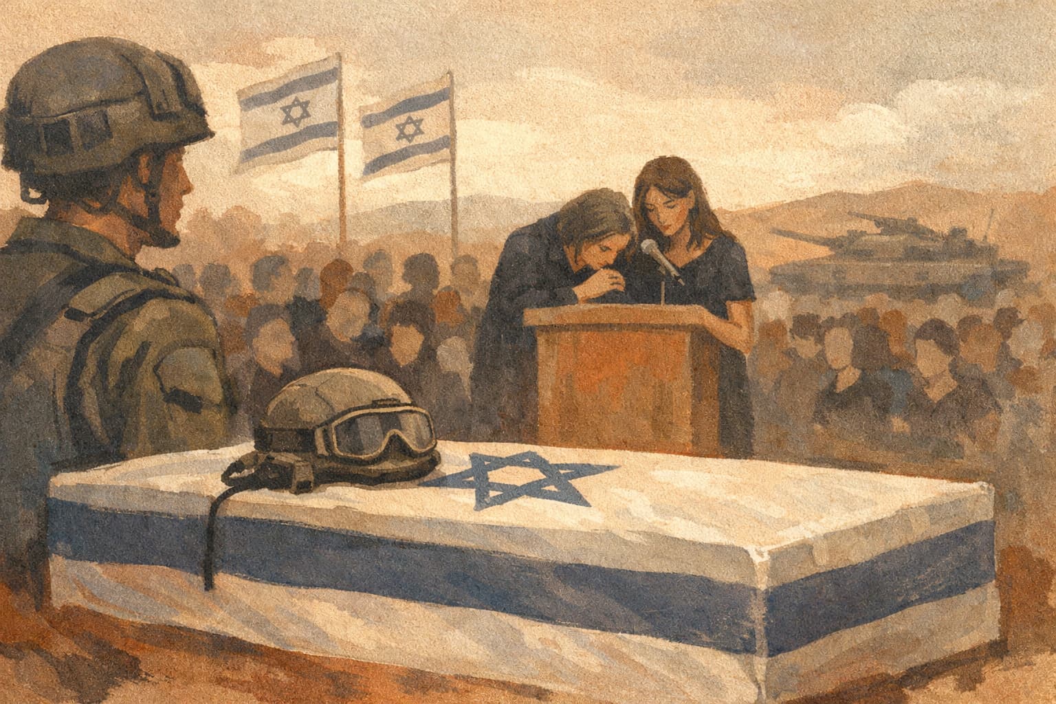 Hundreds Farewell Tank Soldier Liav Kababia, Killed in Southern Lebanon