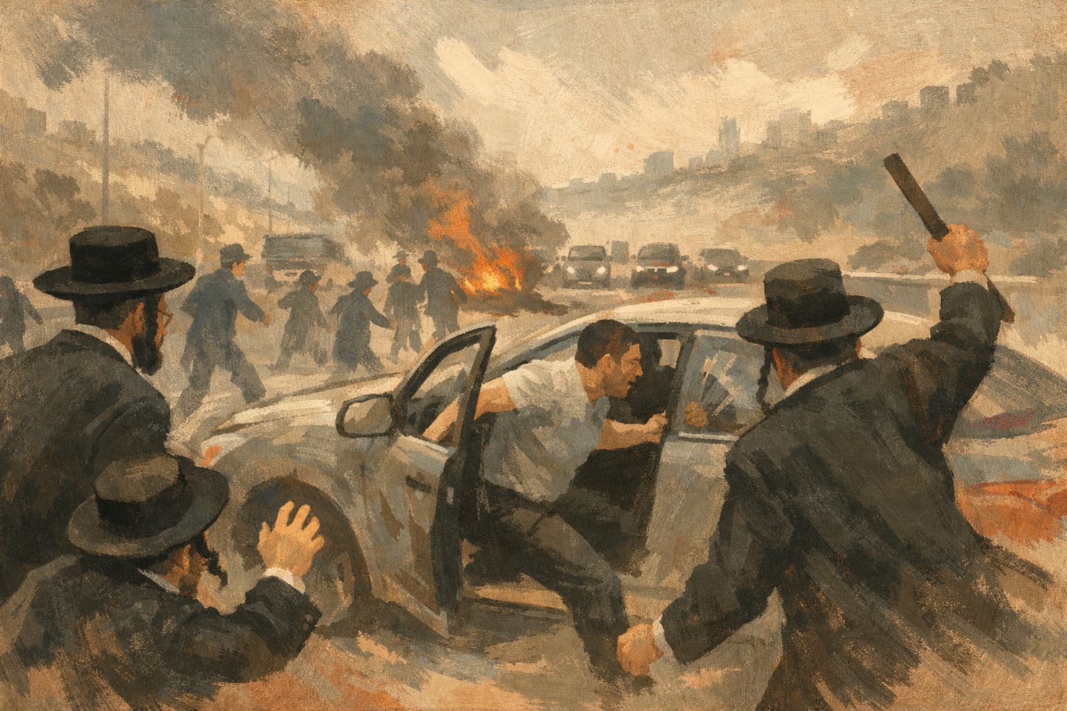 Violence erupts on Route 1 during ultra-Orthodox protest convoy