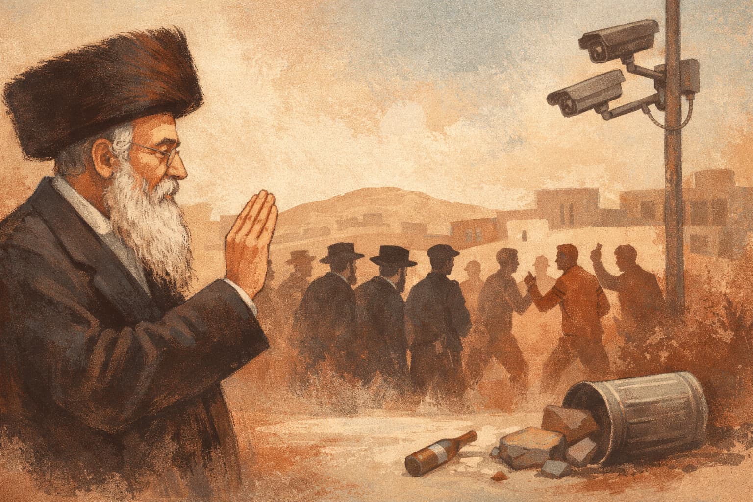 Gur Hasidic leader in Arad urges calm after violent street clash