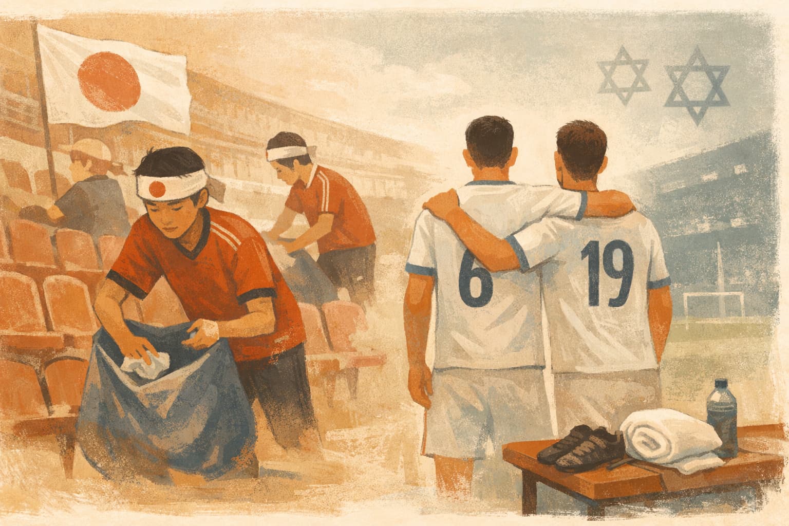 Japanese Fans Clean Up, and Two Israeli Players Draw Praise in Japan
