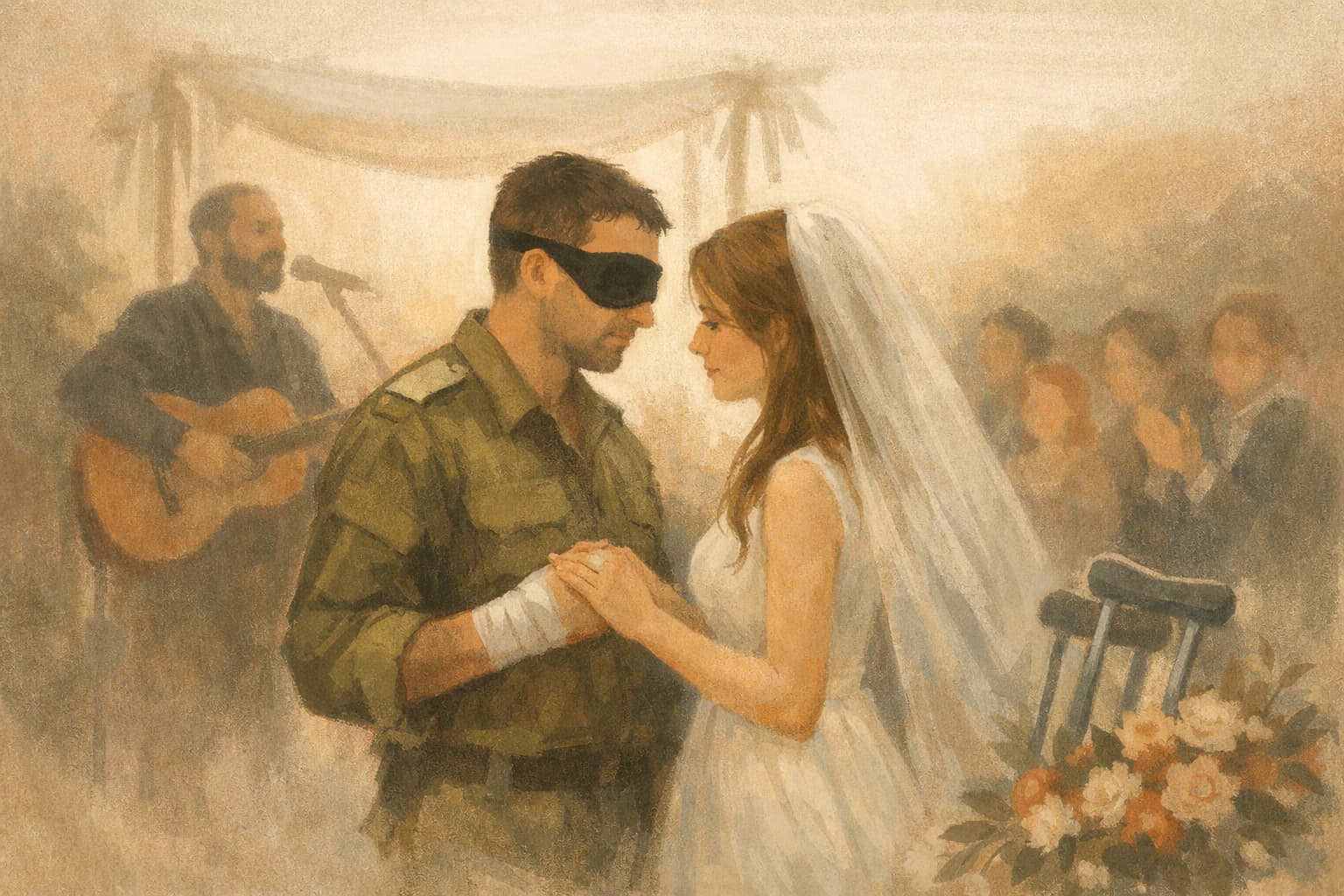 Wounded Reservist Marries Fiancée He Met During Rehabilitation