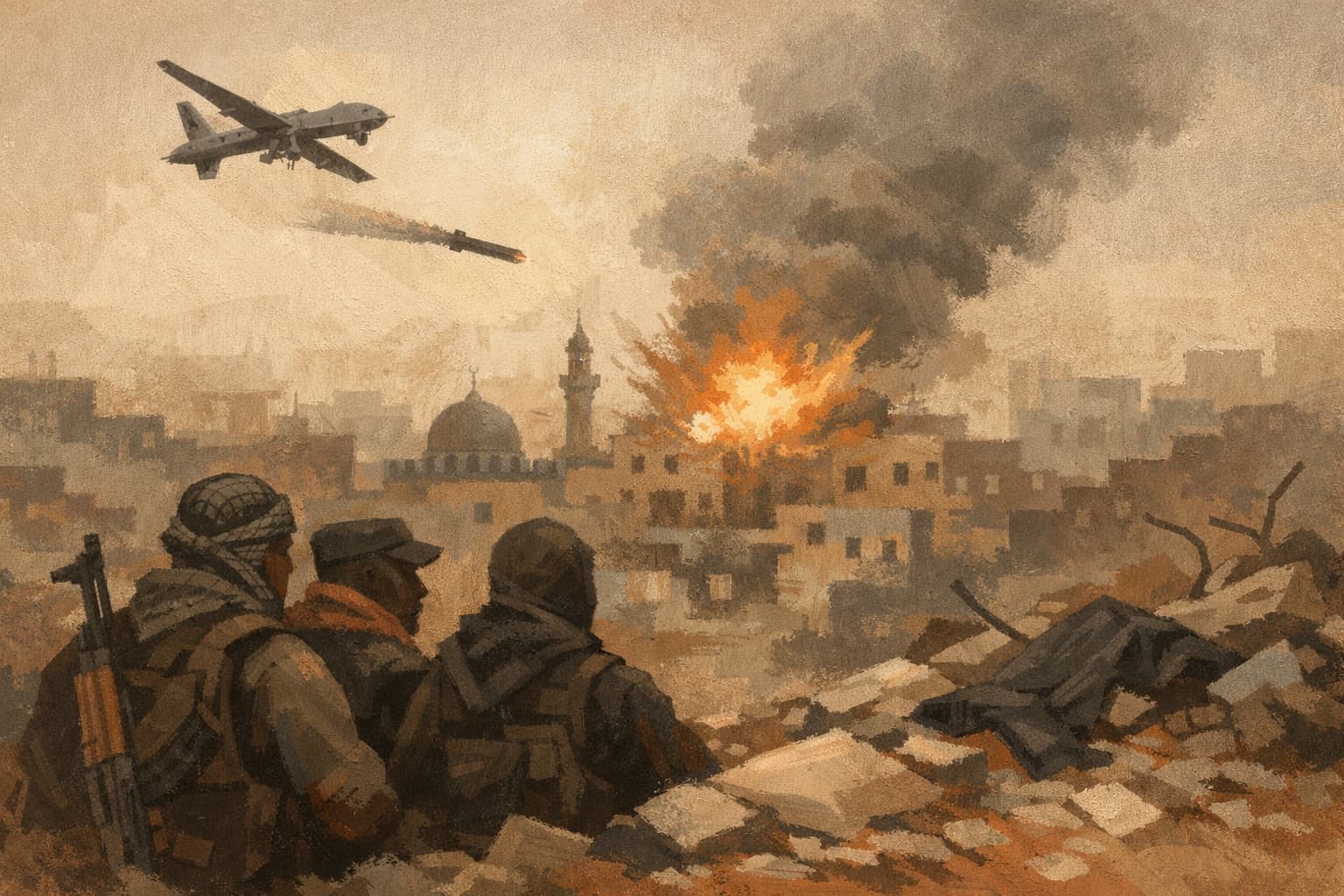 Israeli Drone Strike Hits Militants in Gaza City’s Nasser Neighborhood