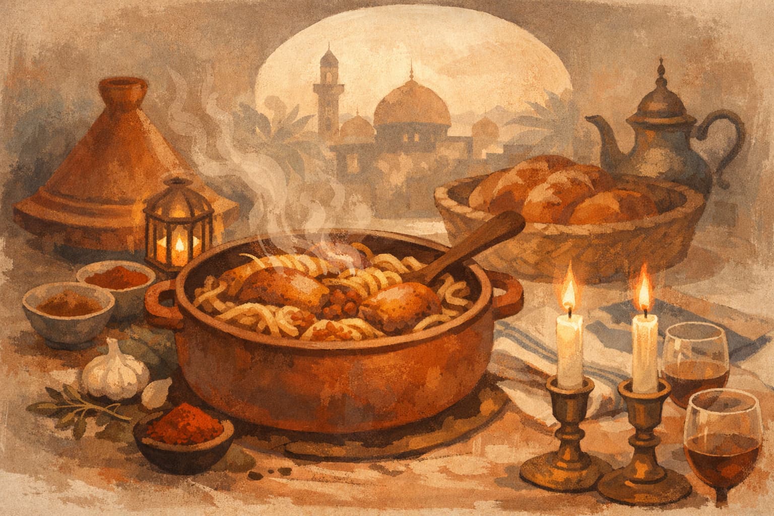 Moroccan-Style Chicken and Caramelized Onion Pasta on “Taste of Shabbat”