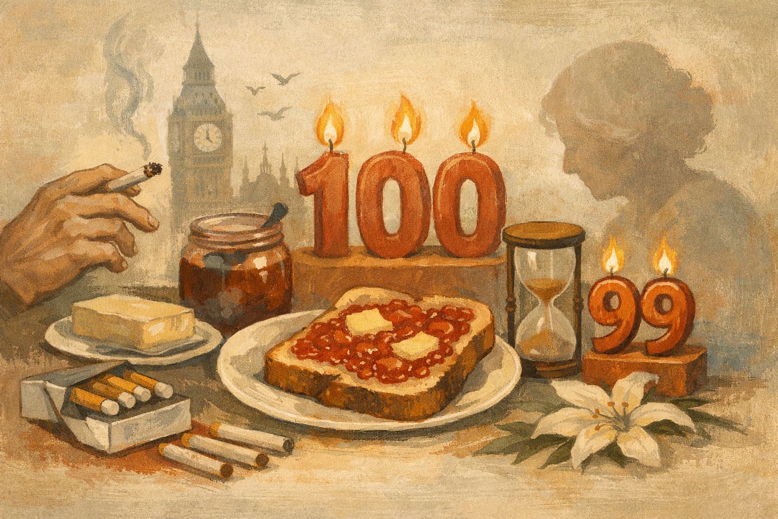 British centenarian credits cigarettes, buttered toast and jam for longevity