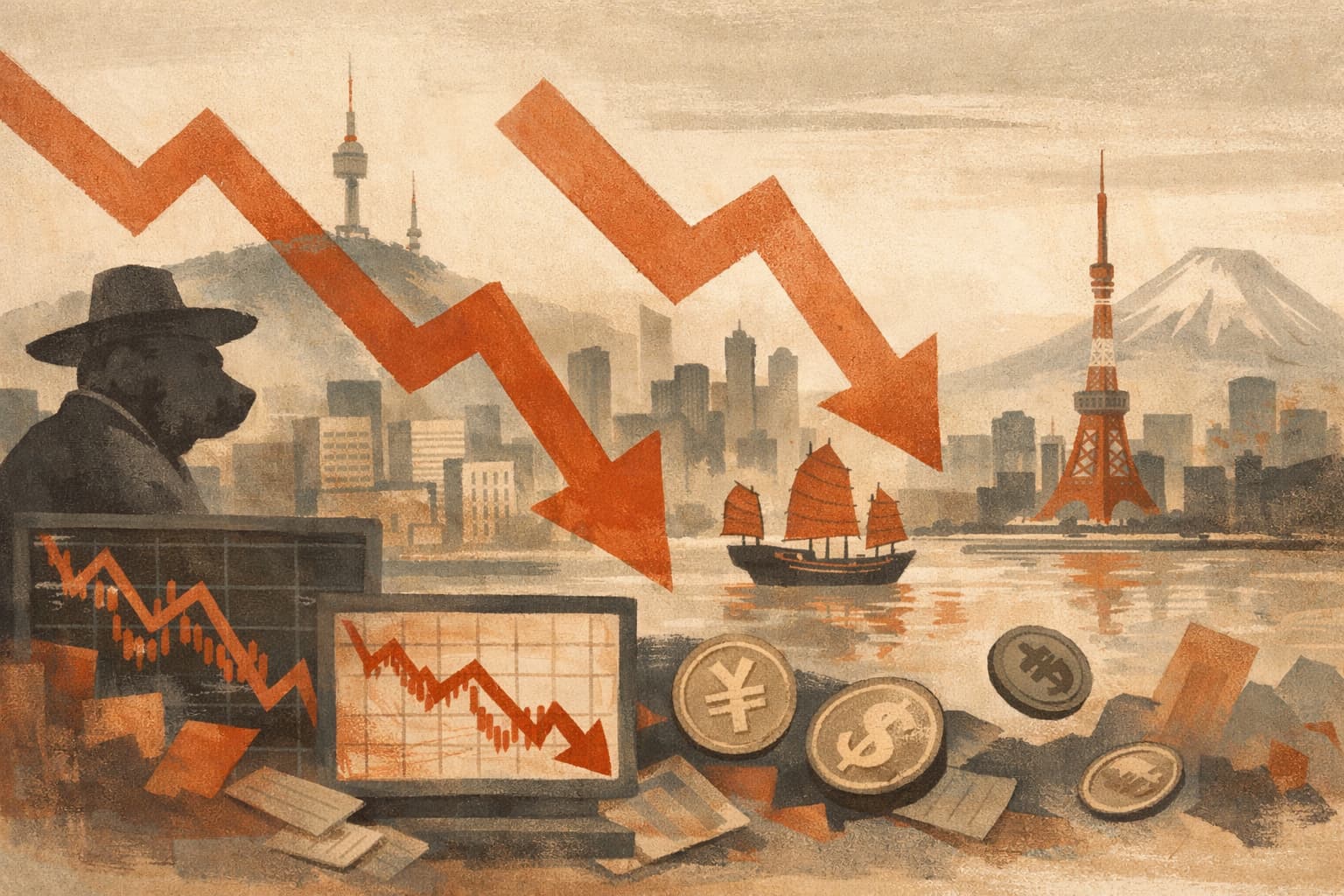 Sharp Asian Market Selloff Hits Korea, Hong Kong and Tokyo