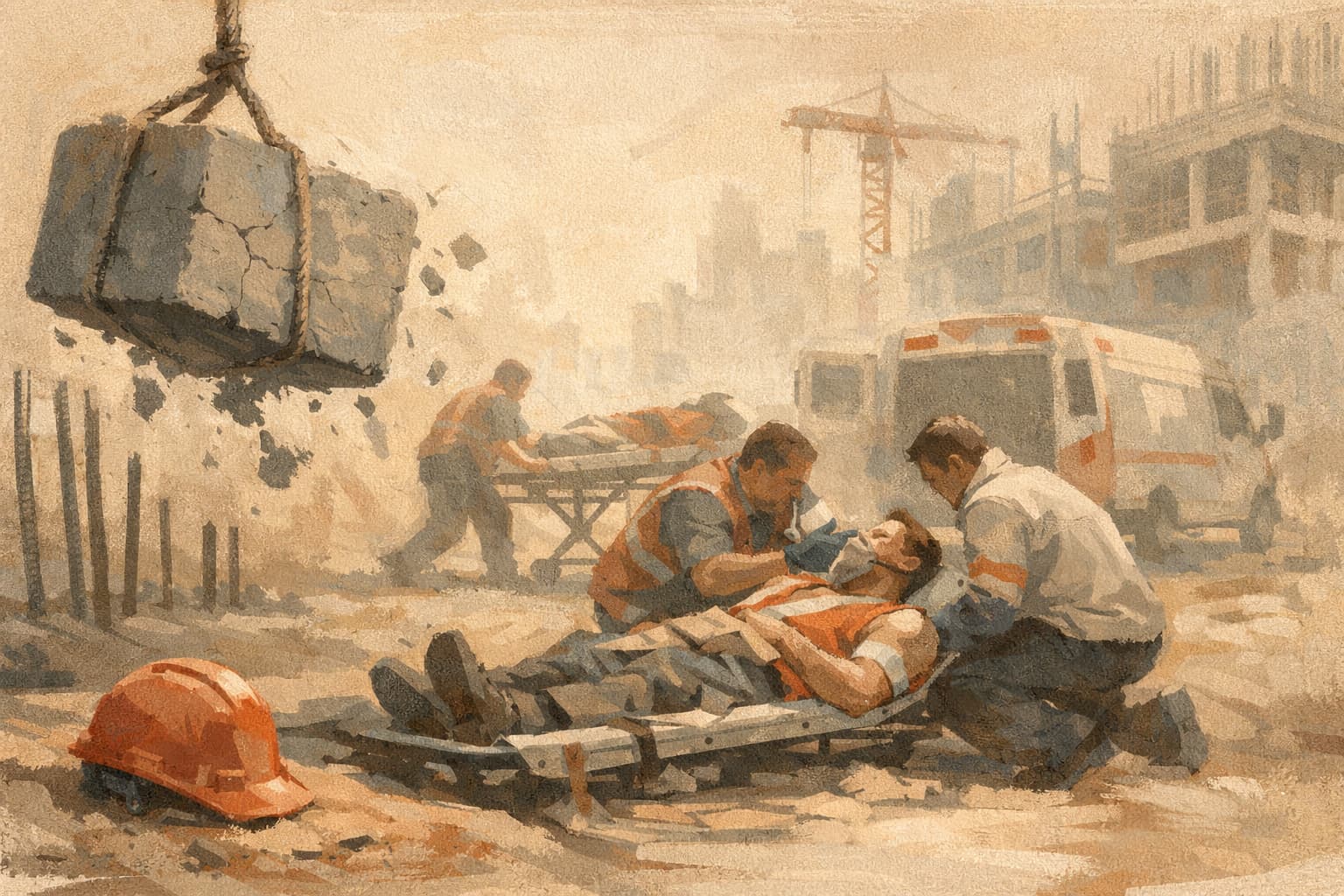 Construction Worker Seriously Injured by Heavy Object in Ramla
