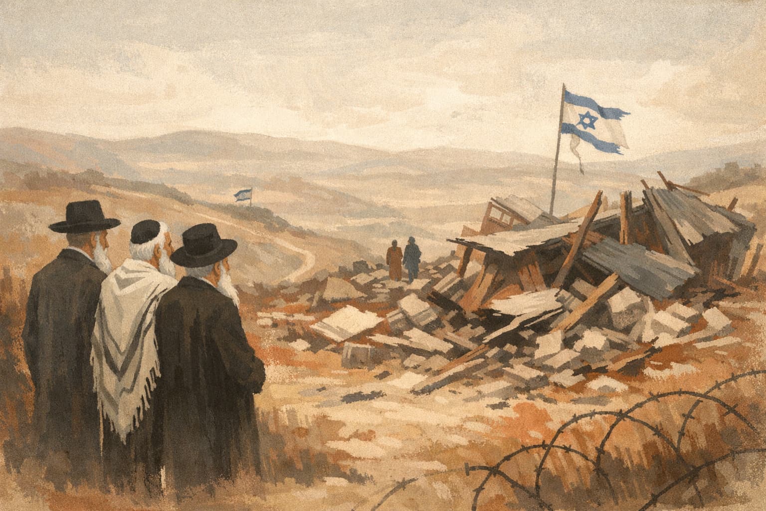 Senior Rabbis Visit Demolished Hilltop Outpost, Pledge It Will Become a Jewish Community